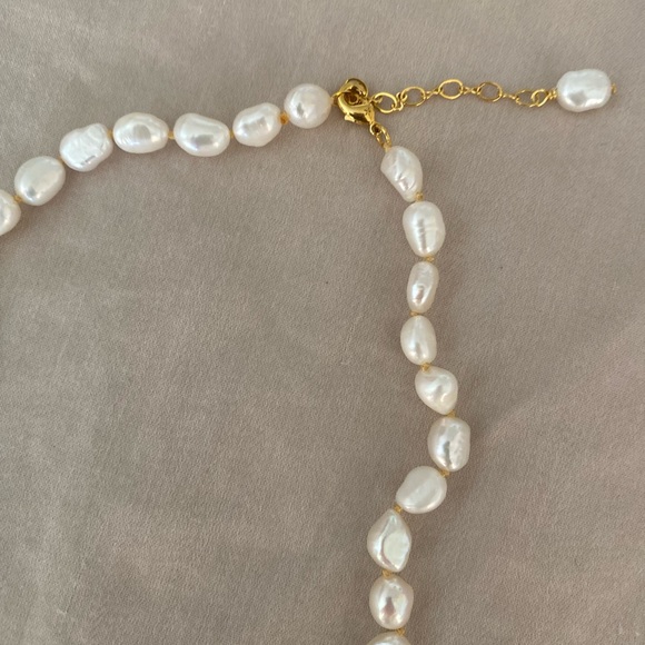 Genuine Mini Baroque Freshwater Pearl Knotted Necklace with tarnish free clasp. - Picture 9 of 9